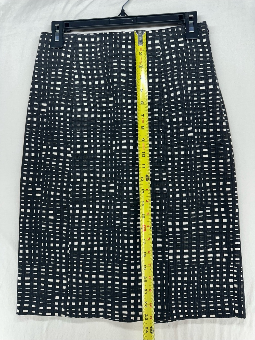 Theory Womens Straight Pencil Black White Hatch Grid Knee Length Skirt Size 4 - Picture 7 of 10
